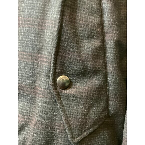 Salvatore Ferragamo Men's Gray Check & Green Reversible Bomber Coat, Size 50 - Picture 4 of 13
